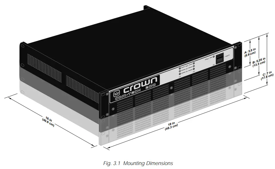 Crown Com-Tech 200 Stereo Power Amplfiier - Fig. 3.1
