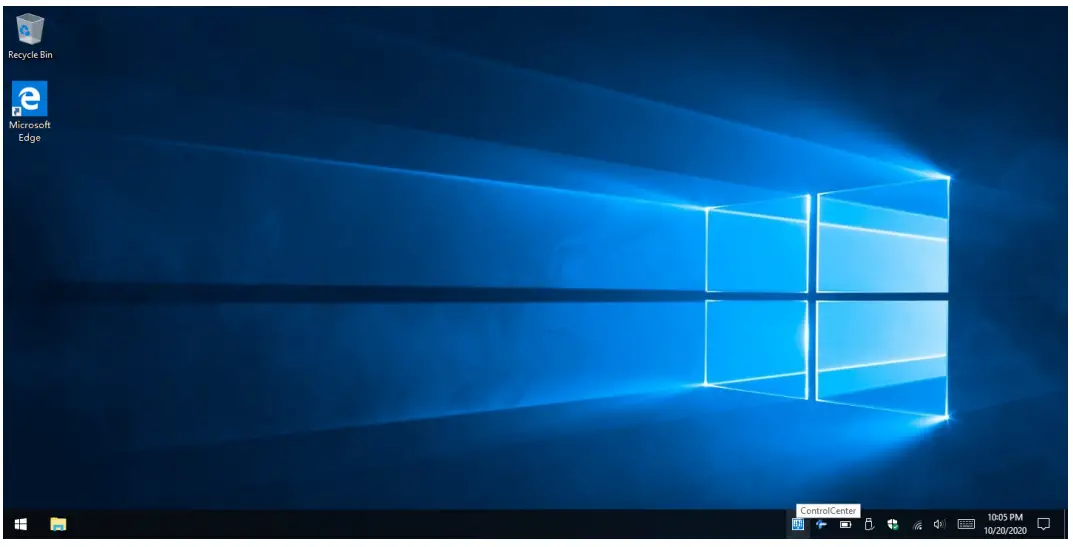 Access to Control Center from the Windows Desktop