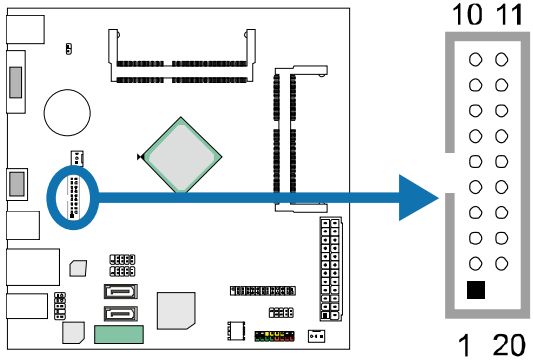 BIOSTAR J3160NH Intel Celeron Motherboard - Front Panel 1