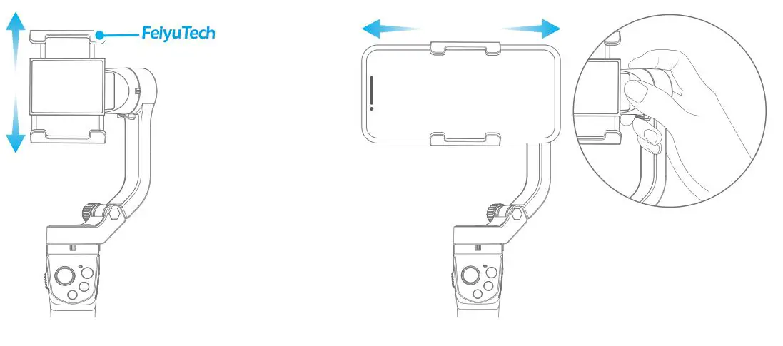 FEIYUTECH Vlog Pocket 2 Foldable Smartphone Gimbal - Smartphone installation