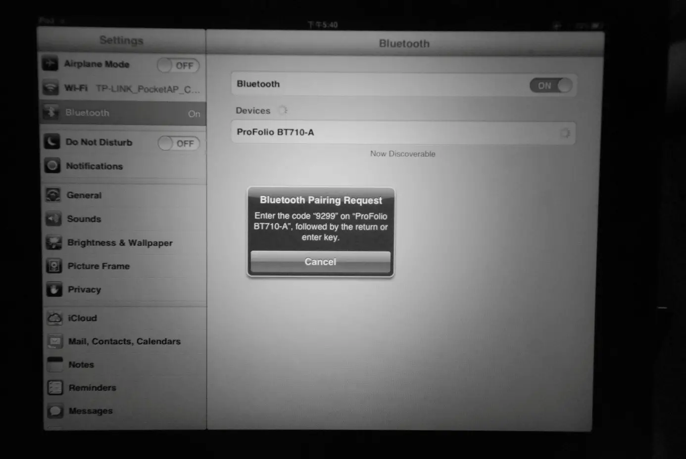 ProFolio BT710 Notebook Style Bluetooth Keyboard - ProFolio BT710–A