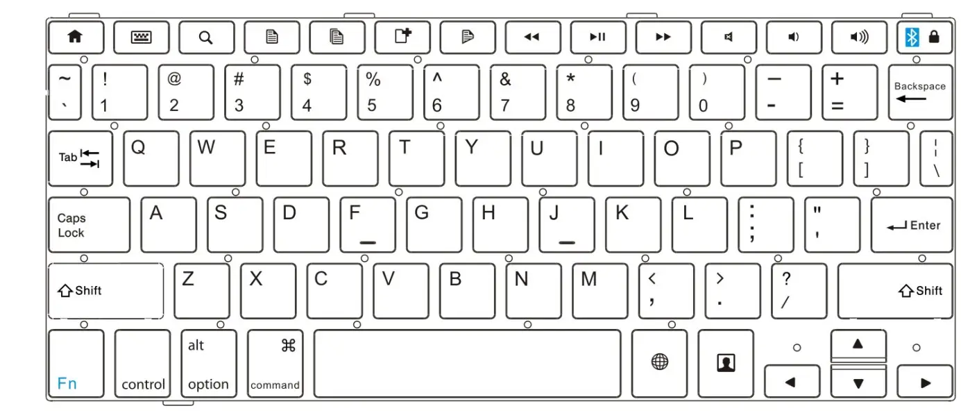 ProFolio BT710 Notebook Style Bluetooth Keyboard - activates the Bluetooth Keyboard pairing