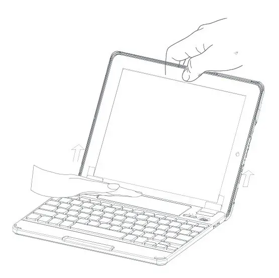 ProFolio BT710 Notebook Style Bluetooth Keyboard - remove your iPad from the ProFolio BT710 Keyboard