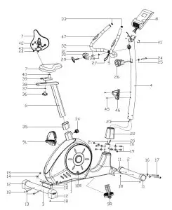 virtufit Low Entry Bike 1 Hometrainer -EXPLODED DRAWING