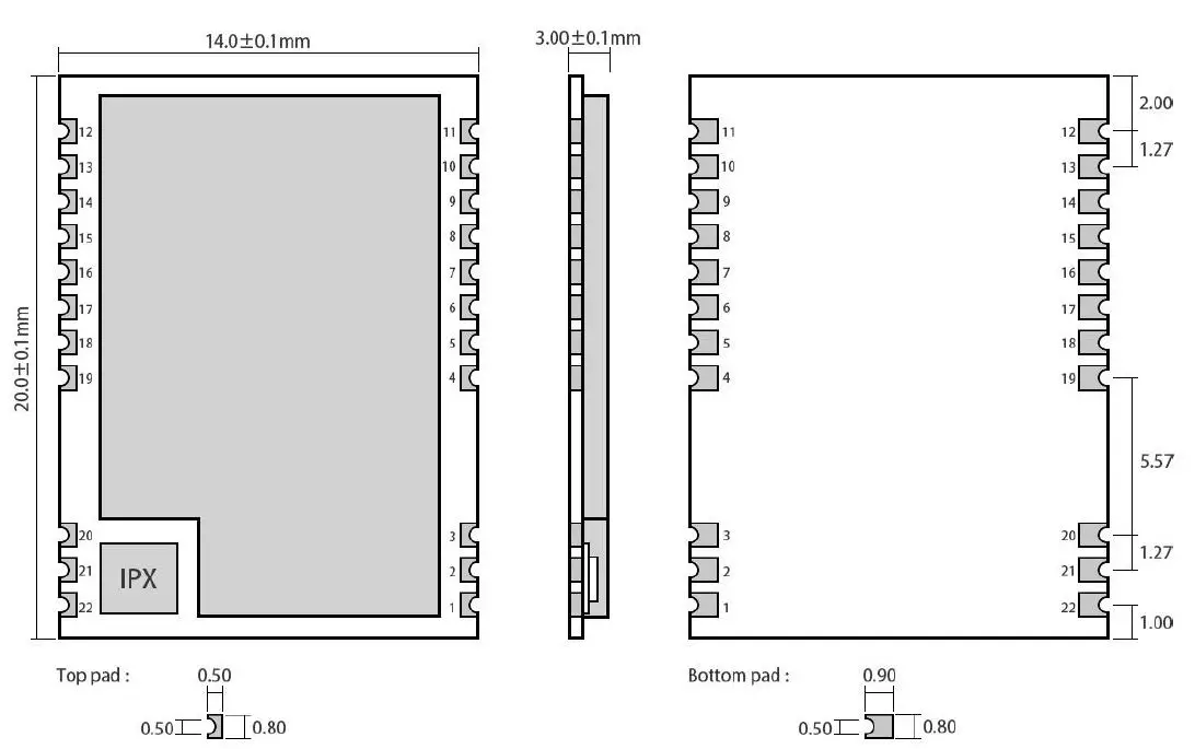 EBYTE E22-900M22S SX1262 868-915MHz SPI SMD LoRa Module fig2