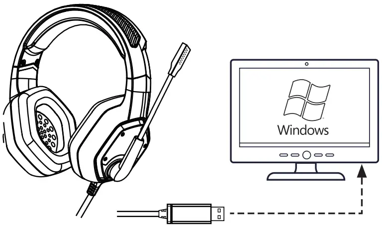 EKSA E1000 USB Gaming Headset - Default Device