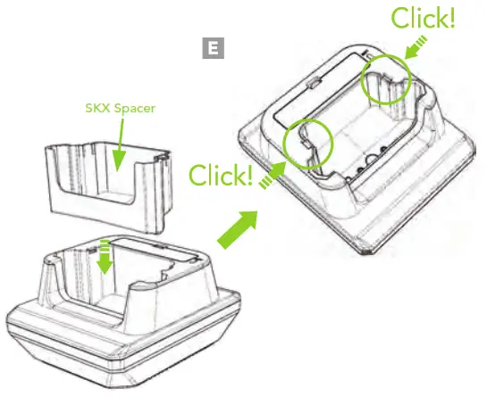 KOAMTAC 933455 SKX SmartSled Charging Cradle - Charging the SKX 1