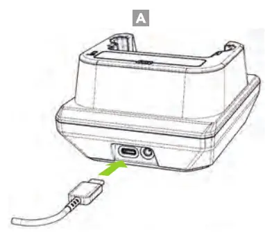 KOAMTAC 933455 SKX SmartSled Charging Cradle - Charging via USB.