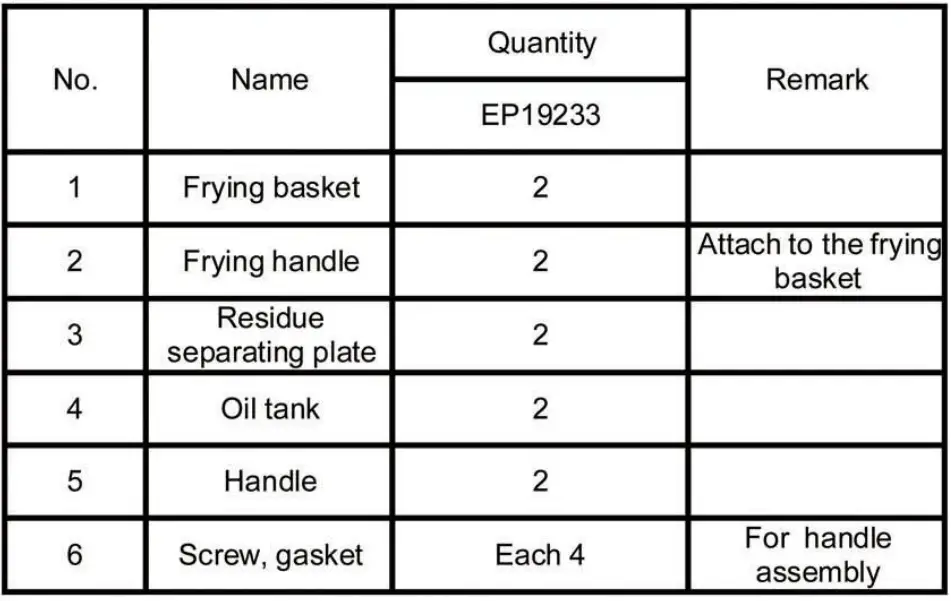 COSTWAY EP19233 Electric Countertop Deep Fryer User Manual - Accessories Included