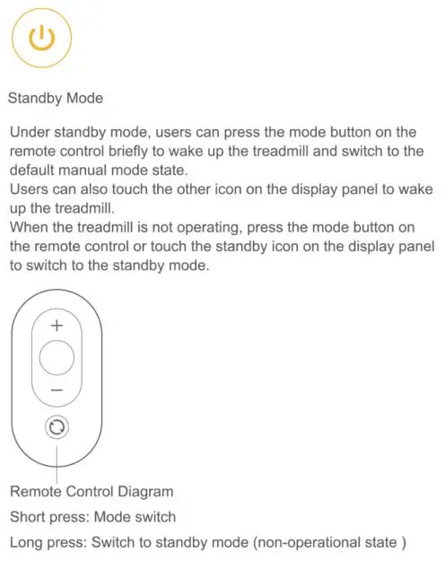 LIFESPAN Walkingpad Pro Treadmill - Standby Mode Control Description