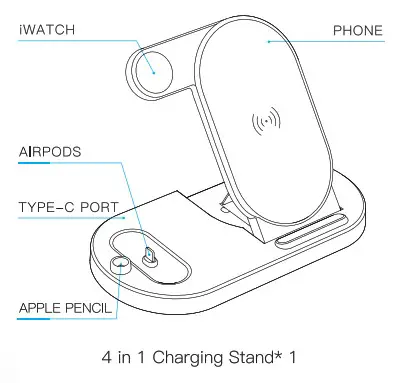 Chargers ST N18 4 in 1 Wireless Charging Stand - part list