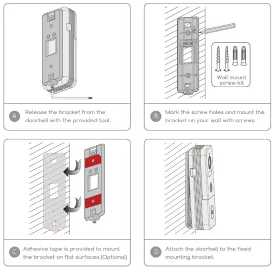 COOAU Bell J6 Plus 2K VIDEO DOORBELL - Wireless