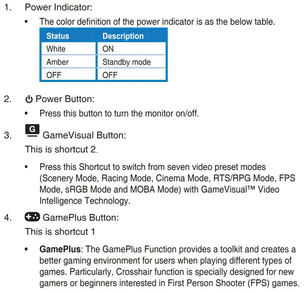 ASUS VG34V Series TUF Gaming Monitor User Guide - Monitor introduction