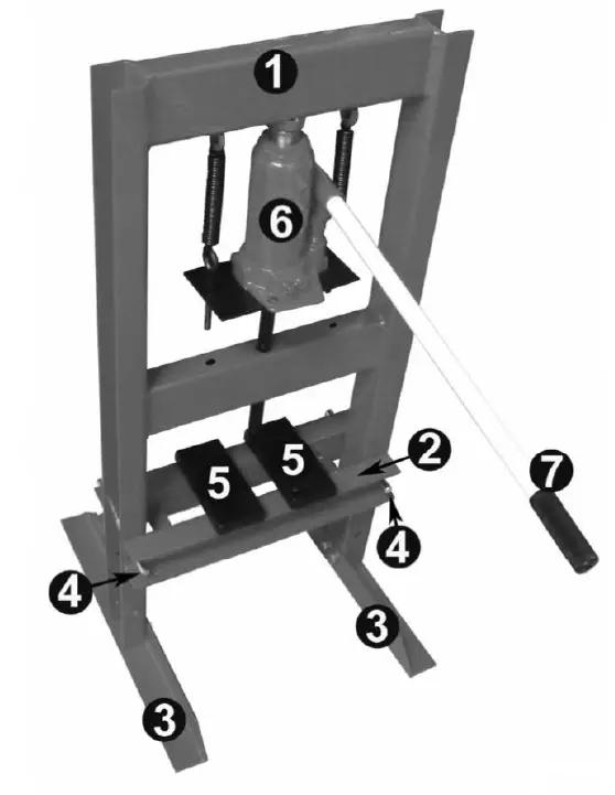 wiltec 51727 6t Industrial Hydraulic Workshop Bench Press fig 2