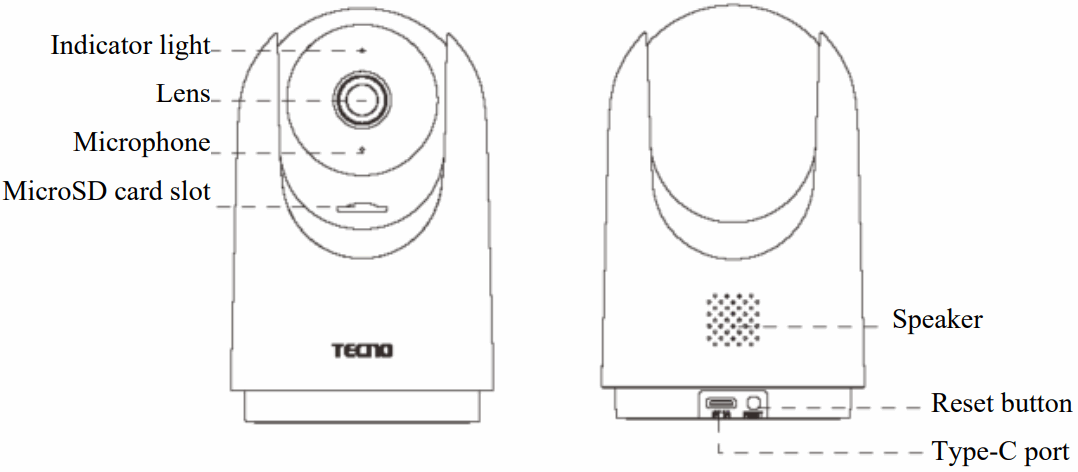 TECNO TH300 Intelligent Security WiFi Camera - FIG 1