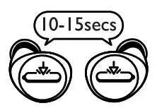 Place the Charging case on wireless charging pad. - manual prong1