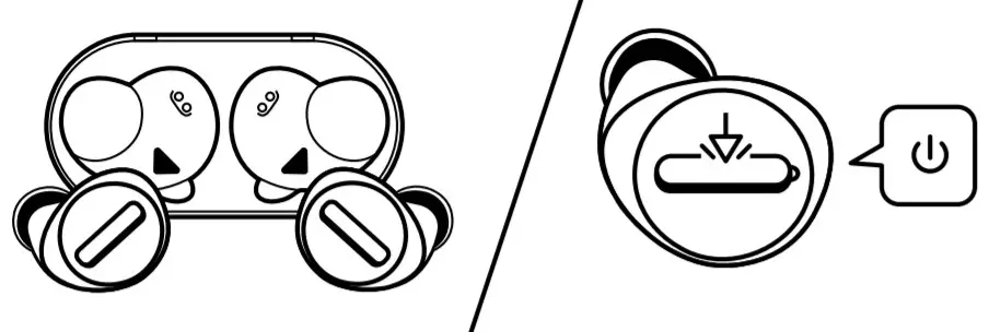 Thecoopidea True Wireless - Turning Earbuds On