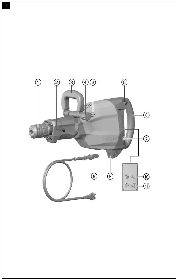 HILTI 1000-AVR Cordless Breaker Hammer Tool Instruction Manual - Fig 1