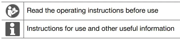 HILTI 1000-AVR Cordless Breaker Hammer Tool Instruction Manual - Symbols in the documentation