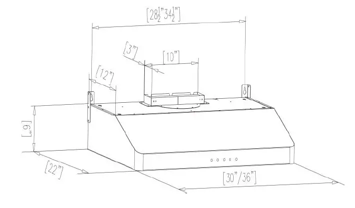 Empava EPV-30RH11 30 Inch 500 CFM Ducted Under the Cabinet Range Hood fig 3