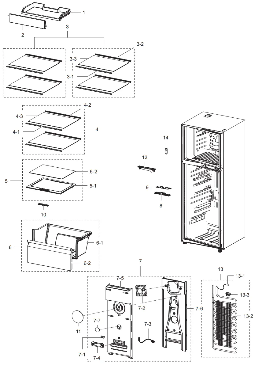 SAMSUNG RT35K5035WW Refrigerator - fig 1