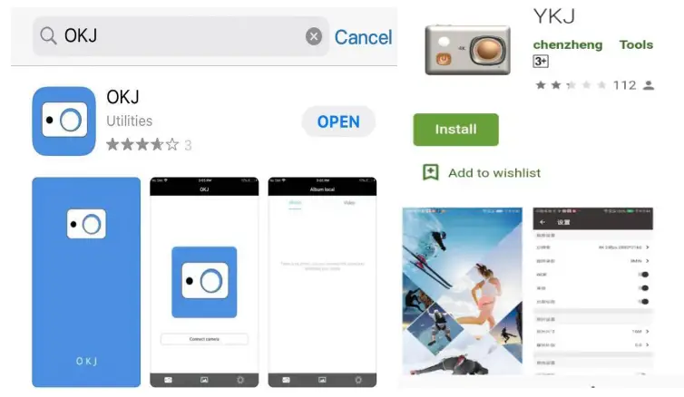 okejeye OK900 Action Camera - Download the app
