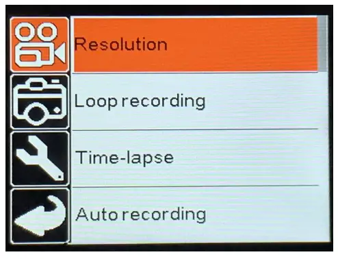 okejeye OK900 Action Camera - setting icon