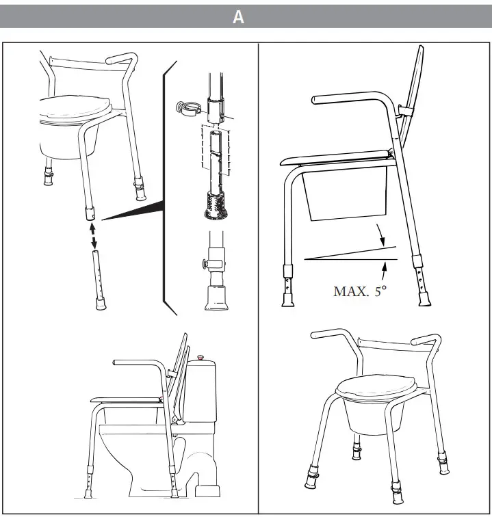 etac 80302012 Kaskad Freestanding Toilet Seat - Figure 1