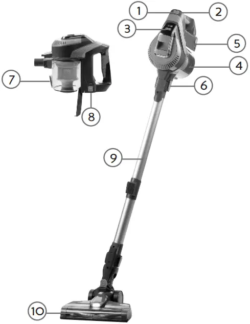 DOMO DO1001SV Upright Vacuum Cleaner A01