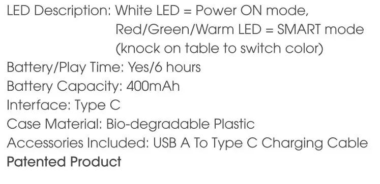 xoopar XP71032 Mr Bio Tiful Lamp - Specification