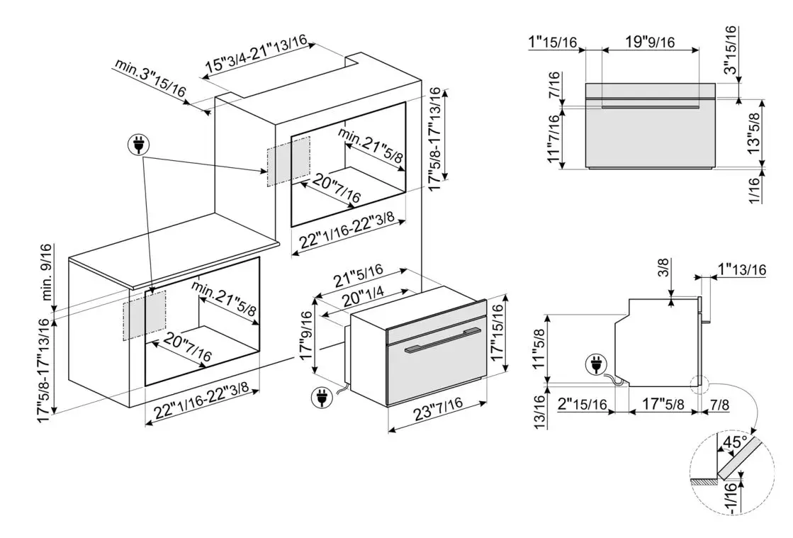 smeg SCU45VCS1 24 Inch Single Electric Wall Oven - overview 3