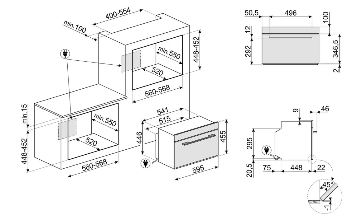 smeg SCU45VCS1 24 Inch Single Electric Wall Oven - overview 4