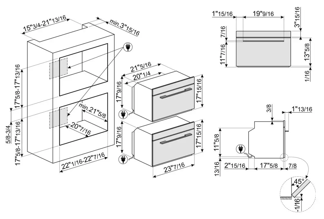 smeg SCU45VCS1 24 Inch Single Electric Wall Oven - overview 5