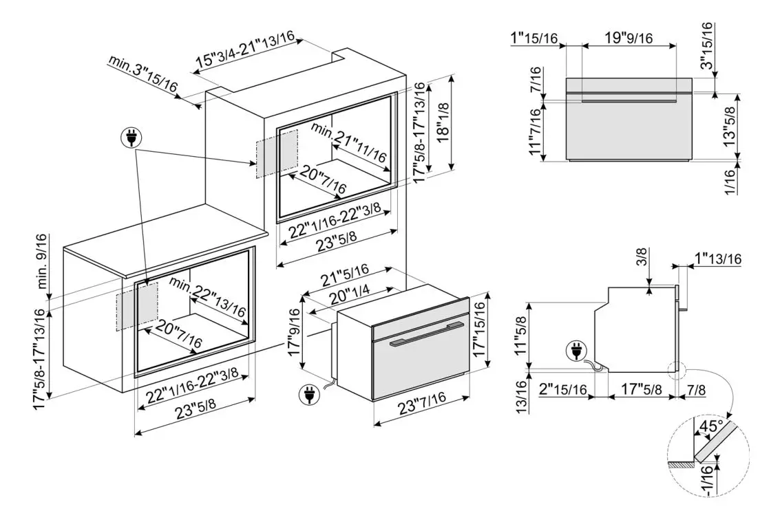 smeg SCU45VCS1 24 Inch Single Electric Wall Oven - overview