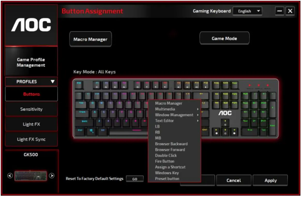 AOC GK500 Mechanical Gaming Keyboard - Figure 5