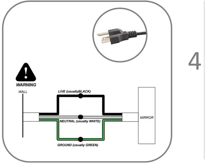 WELLFOR 6028 Large Rectangular Frameless LED Anti-Fog Wall Mount Bathroom Vanity Mirror - Figure 5