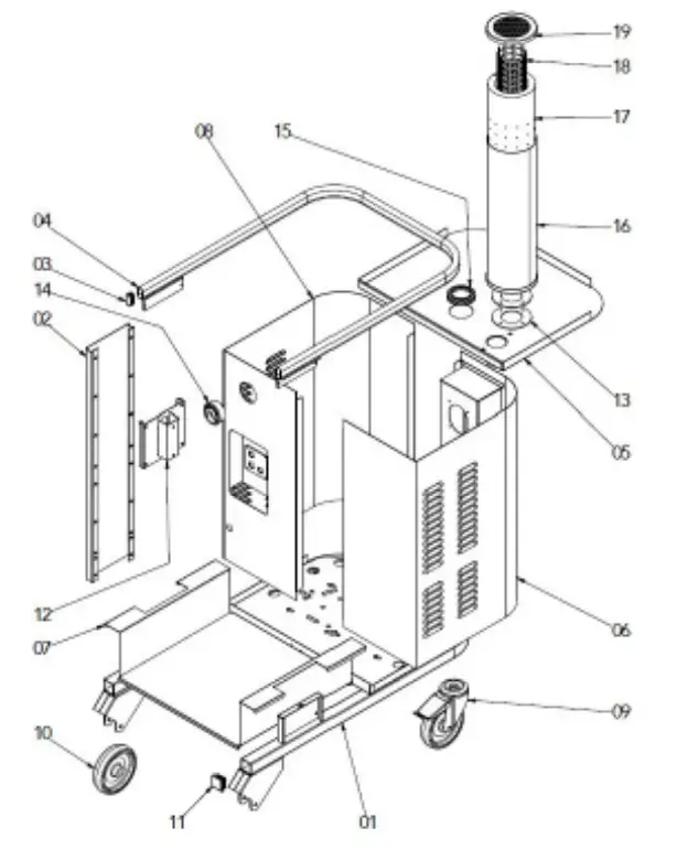 DiamaPro SYSTEM TVX A Industrial Vacuum - FRAME ASSEMBLY