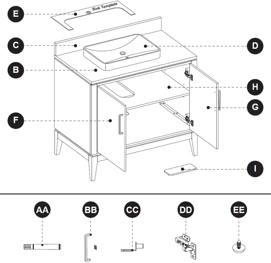 Eviva 2483VA-36-201 36-IN VANITY WITH TOP 13