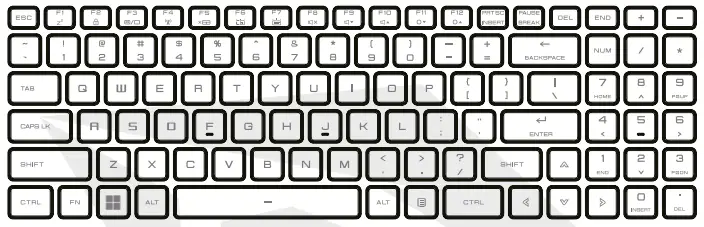 TULPAR A Series A5 V19.2 15.6 Inch Gaming Laptop - Keyboard