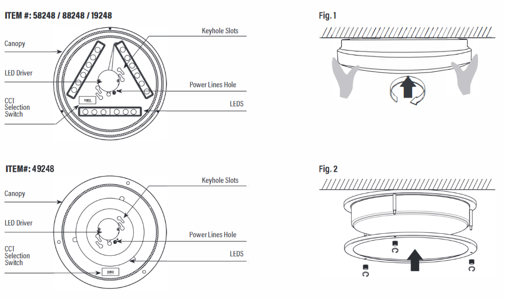 Sunco Lighting 49248 13 Inch Round Ceiling Light - fig