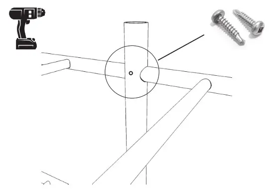 PROSLAT 65012 Heavy Duty 12 Tote Storage Rack - FASTENING VERTICALS AND WALL MOUNT TUBES 1