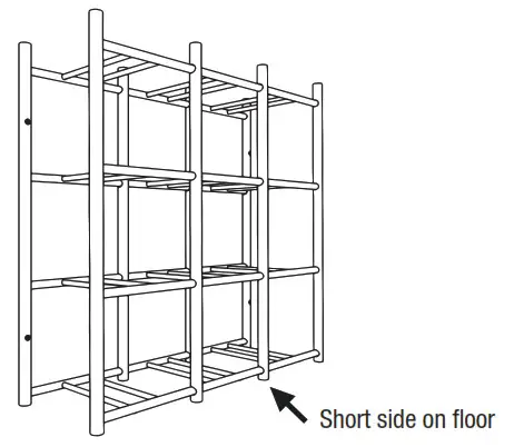 PROSLAT 65012 Heavy Duty 12 Tote Storage Rack - JOINING FRONT TO REAR GRID 3