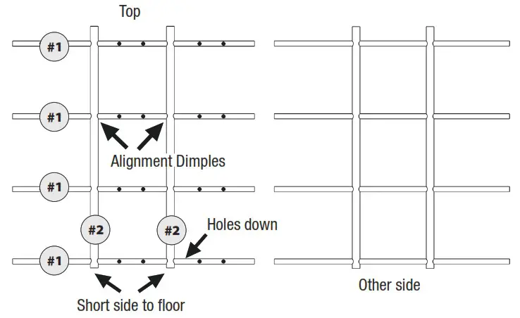 PROSLAT 65012 Heavy Duty 12 Tote Storage Rack - REAR GRID ASSEMBLY 2