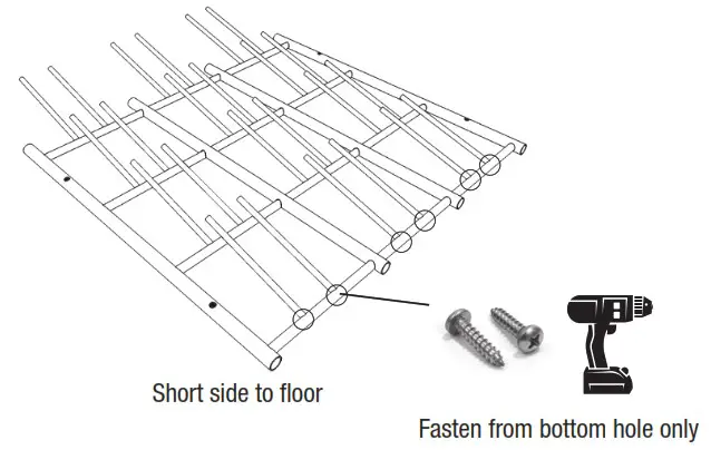 PROSLAT 65012 Heavy Duty 12 Tote Storage Rack - SLIDE RAIL ASSEMBLY TO REAR GRID 3