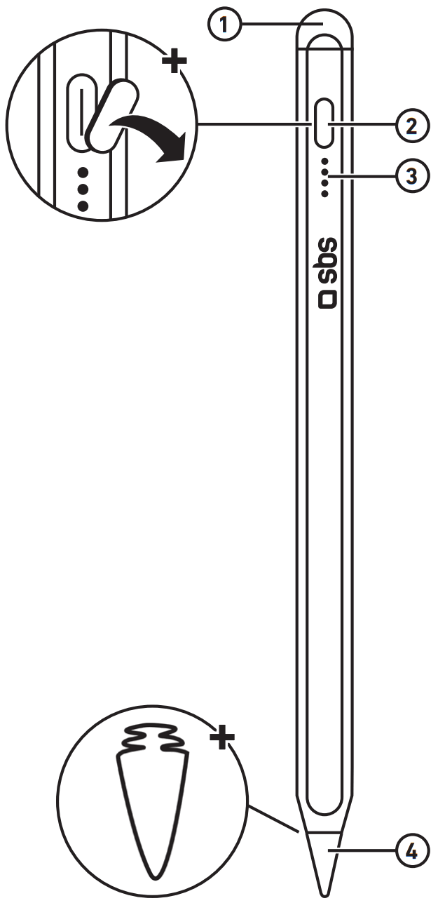 sbs TESTYLUSCAPW Ultra Fine Stylus Pen - FIGURE 1