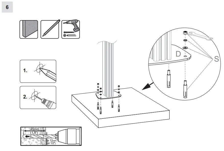 HAGOR 3332 CPS Floor-Wall Bolt-Down - fig 8