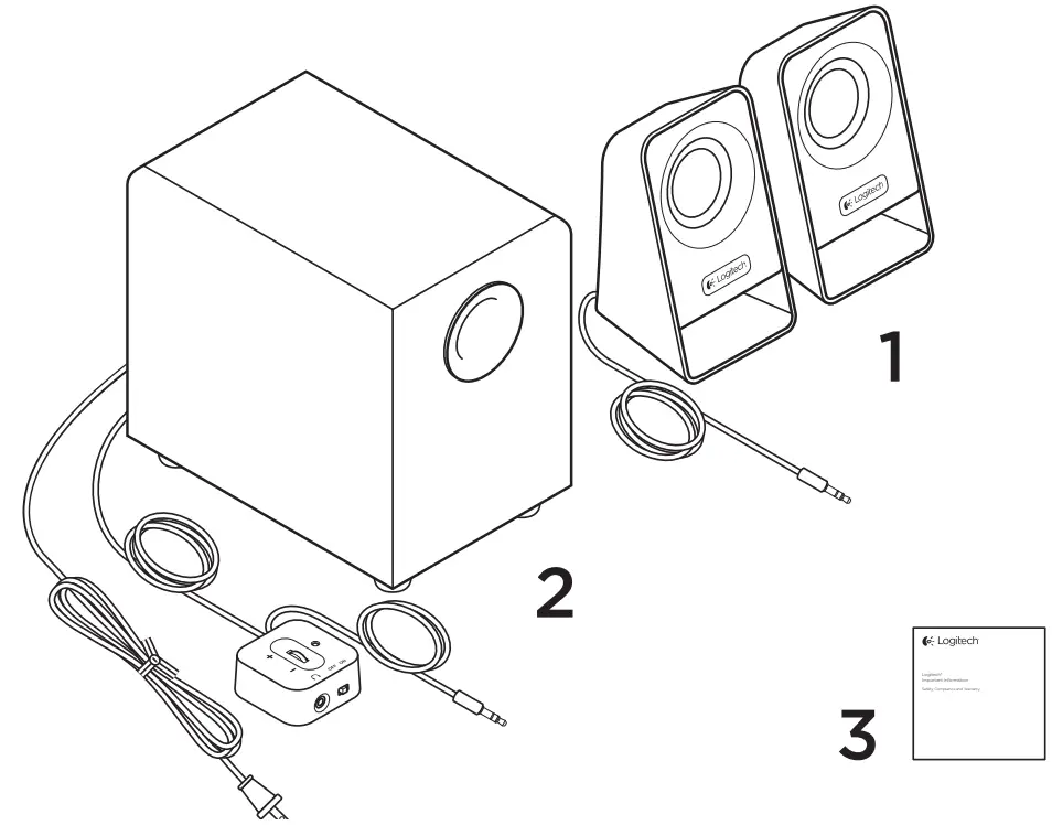 Logitech Z213 Compact 2.1 Speaker System with Control Pod - Figure 1