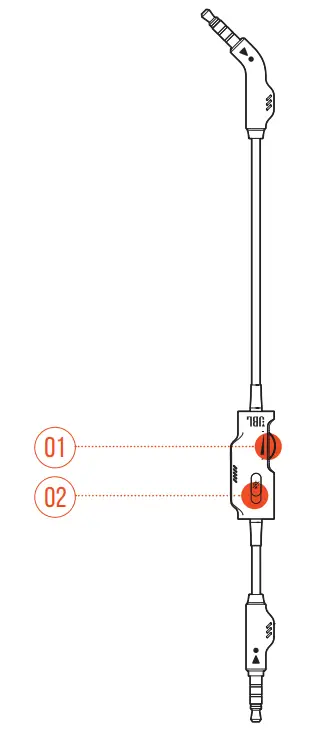 JBL Quantum 910 Black Wireless ANC Over Ear Gaming Headset - cable