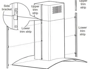MONOGRAM 36 Island Chimney Vent Hood- DUCT COVER TRIM