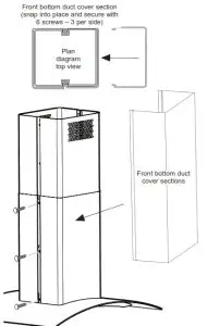 MONOGRAM 36 Island Chimney Vent Hood- INSTALL LOWER